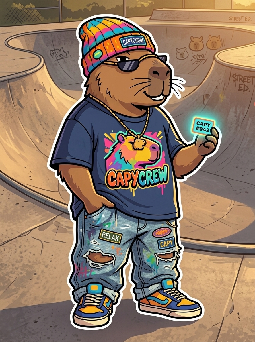 CapyCrew Skater character