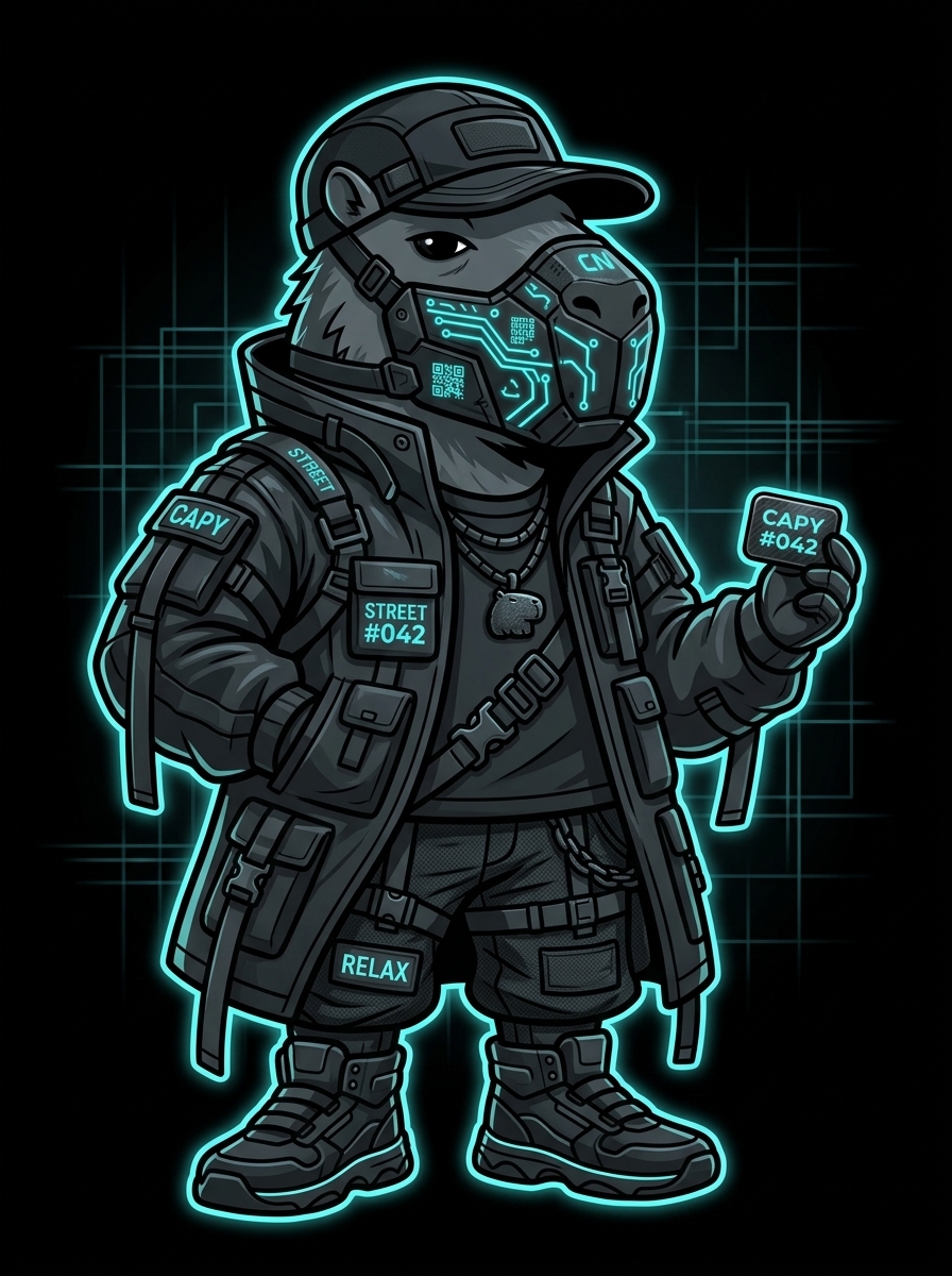 CapyCrew Techwear character